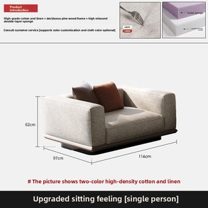 Moderno minimalista horizonte sofá seccional conjunto Simple Lino fila recta <span class=keywords><strong>para</strong></span> pequeña sala de estar <span class=keywords><strong>para</strong></span> apartamentos - Product Image 6