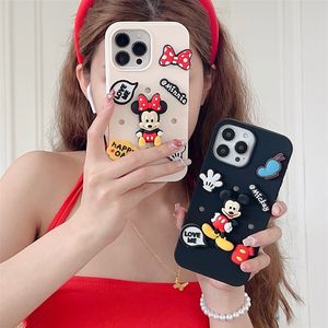 Coque souple pour iPhone 14 Pro Max, 12, 11, 13 (compatible modèles japonais et coréens), motif Mickey et Minnie DIY, pour femme - Product Image 1
