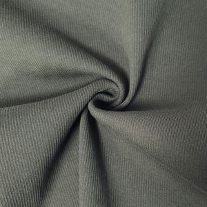 95% 면 5% 스판덱스 2x2 리브 니트 원단 중간 두께 340gsm 120cm 폭 부드럽고 통기성 있는 칼라, 커프스 및 패션 탑용 - Product Image 6