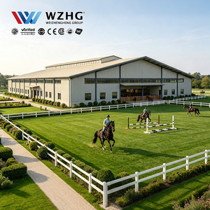 Structure en acier préfabriquée pour arène d'équitation intérieure avec un grand espace intérieur pour l'équitation professionnelle - Product Image 1