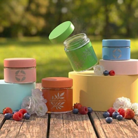 Impression d'étiquettes personnalisées pour pots en verre hermétiques et anti-odeur de 3,5g, 7g, 1oz, 2oz, 4oz, résistants aux enfants, avec couvercle, pour fleurs séchées