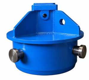 Ashok Industries Blue Cast Metal Industrial Casting Component Dual Side Ports Flanged Mounting Surface for 50 Ton Excavators - Product Image 1