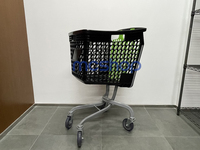 Chariot de courses pliable en plastique 110L avec revêtement en poudre, nouveau design MC