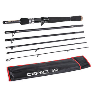 Hot Sale 4 section 2.1/2.4m carbon ultra light fiber trout spinning surf sea fishing rod 125-135g with the included storage sack