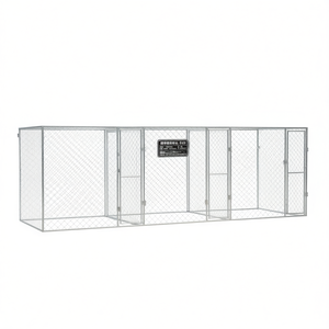 Jaula para Perros de Acero Galvanizado Plateado 236.22 X 78.74 X 78.74 Pulgadas para Mascotas, Uso Interior Duradero, Razas Grandes - Product Image 1