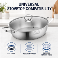 Casserole en acier inoxydable multicouche 5 plis de qualité supérieure pour fondue gastronomique, cuisson vapeur de fruits de mer, motif sablé européen