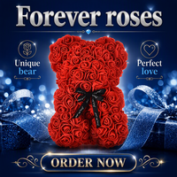 Cadeaux pour la fête des mères, petite amie, maman, anniversaire, femmes, rose en PE, fleur en peluche, cadeau de la Saint-Valentin, cadeau d'anniversaire avec boîte, 25 cm