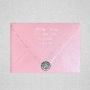 Tùy chỉnh Rose Quartz Kim Loại Phong bì đám cưới/ánh sáng màu hồng kim loại nhọn Nắp phong bì cho kỳ nghỉ/đám cưới - Product Image 3