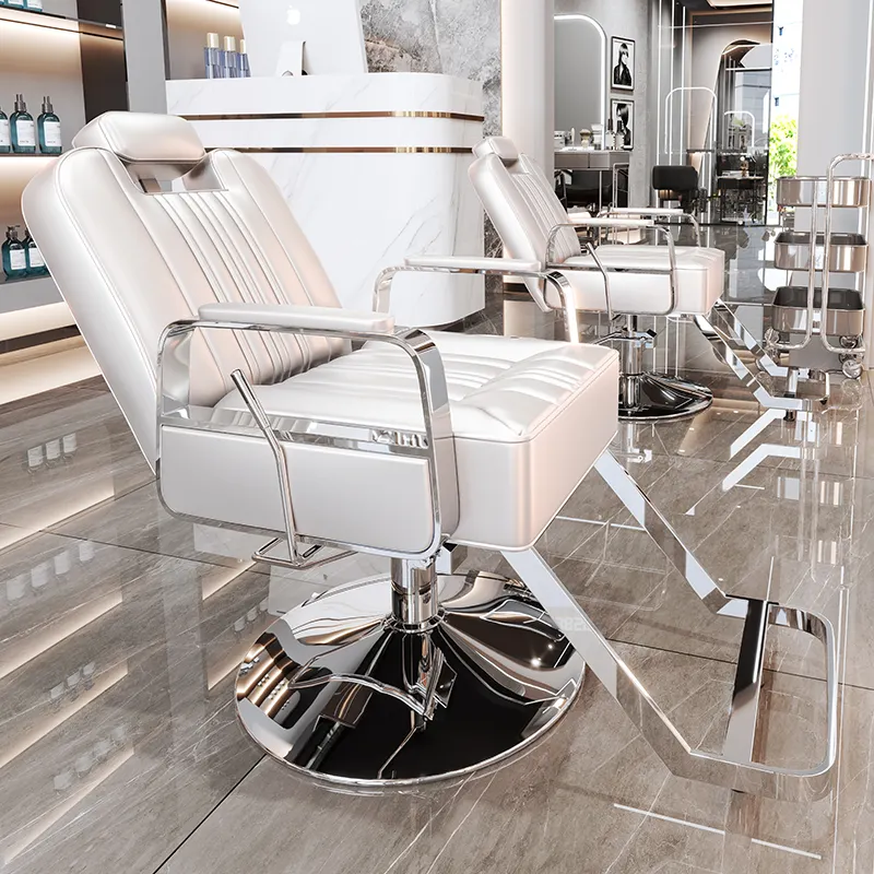 Vente en gros de meubles de salon de coiffure Offre Spéciale Chaise de coiffure en or noir Chaise de coiffeur moderne
