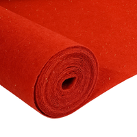 Tapis de couloir rouge en feutre non tissé polyester 130 GSM, 2,6x15 pieds, lavable, uni et jacquard, pour événements de marathon et décoration intérieure