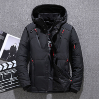 Fabricants Veste en duvet Veste courte pour hommes, sports de plein air, blouson bombardier chaud épais de grande taille avec logo personnalisé Veste d'hiver à capuche