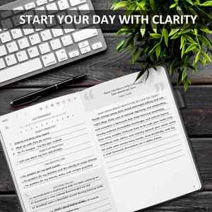 Gratitude Journal Self-Mastery Planner Custom Habit Tracker Leather Hardcover A5 100 Sheets Daily Goal Setting Mindfulness - Product Image 4