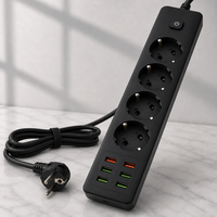 Multiprise européenne 5 voies personnalisée par des fabricants chinois, 3 ports USB, 2 ports Type C, protection contre les surcharges 2500W, multiprise EU