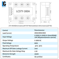 Modul Relai Regulator Tegangan AC SCR Tiga Fasa LCTC 4-20MA/ 0-10V/0-5V Thyristor Power Solid State Relay 0-440VAC 300A