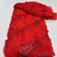 Tissu de broderie perlé soluble dans l'eau de dentelle de Polyester africain de luxe pour les décorations de vêtements de frontière Sexy fonctionne vêtements vêtements