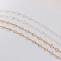Chaîne à maillons trèfle émaillée 3+1 en or rempli 14K unique pour la fabrication de colliers, bracelets et accessoires de bijoux DIY permanents