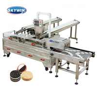 Machine à biscuits sandwich à deux voies haute efficacité, ligne de traitement des biscuits, machine à biscuits sandwich, machine d'emballage de biscuits