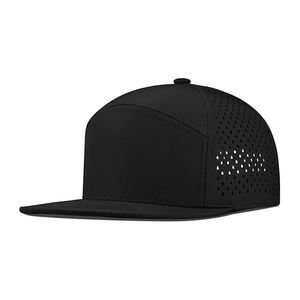 Logo du client 5 panneaux Performance Snapback Casquette de baseball pour hommes femmes Flat Bill Cap Golf Sports - Product Image 1