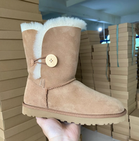 Bottes de neige en fourrure de cuir de mouton pour femmes à la mode imperméable respirant léger thermique anti-dérapant hiver
