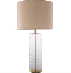 โคมไฟตั้งโต๊ะคริสตัลหรูหราพร้อมโคมผ้าลินินสำหรับโรงแรม - Product Image 4