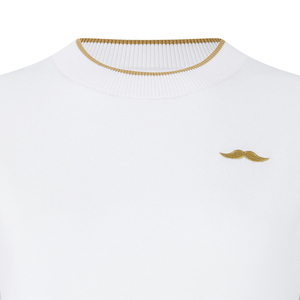 Maglione sportivo personalizzato da <span class=keywords><strong>donna</strong></span> a manica corta a girocollo bianco maglia in viscosa - Product Image 2