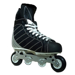 Chaussures de <span class=keywords><strong>patin</strong></span> de <span class=keywords><strong>hockey</strong></span> à roulettes en ligne en cuir professionnel bon marché pour hommes et garçons portant le ABEC-7 à 4 roues - Product Image 1