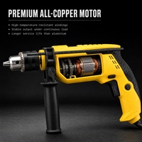 Perceuse à percussion 13 mm 220 V à vitesse variable, ensemble de marteau perforateur électrique avec moteur tout cuivre, usage domestique et industriel, vente en gros