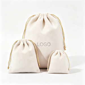 Pochette en velours multicolore en gros avec cordon de serrage, sac à bijoux en velours personnalisé avec logo OEM, sac cadeau à cordon pour montre, boucles d'oreilles, collier - Product Image 4
