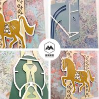 Art mural abstrait 3D cheval pour la décoration murale du salon de la maison et de l'hôtel pour une ambiance élégante