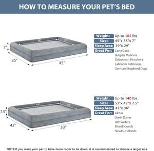 Cama Ortopédica Extra Grande para Perro con Espuma Viscoelástica, Funda Impermeable Extraíble y Lavable y Laterales Acolchados - Product Image 4