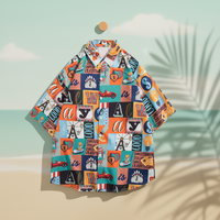 Vente en gros d'usine - Chemise hawaïenne à manches courtes pour homme, style rétro, imprimé patchwork, décontractée, pour les vacances, chemise Aloha, motif personnalisé
