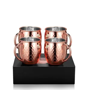 Pabrik Langsung Kustom Berbagai Kapasitas Moscow Mule Tembaga Mug 100% Buatan Tangan-Makanan Aman Murni Tembaga Padat Mug