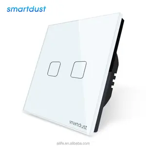 Smartdust 2 Gang UE 86 Tela Sensível Ao Toque LEVOU Interruptor do Toque de Vidro Interruptor Dimmer
