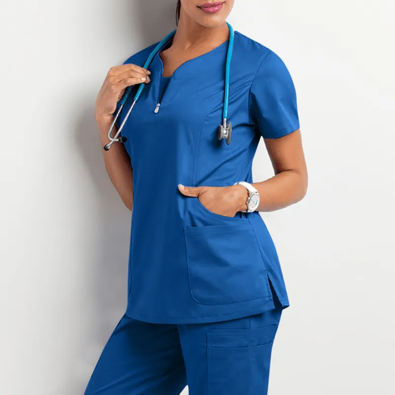 Oem Logotipo Médico Hospital Scrubs Enfermeira Uniforme Scrub Conjuntos Mulheres Tops Calças Scrubs Uniformes Conjuntos Novo Estilo