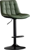 Tabouret de bar pivotant moderne réglable en similicuir avec dossier, idéal pour îlot de cuisine et comptoir domestique