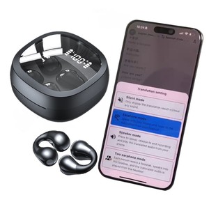 Ai dịch Tai nghe không chậm trễ dịch 144 ngôn ngữ Tai nghe thời gian thực nói chuyện miễn phí tay Bốn chế độ làm việc Tai nghe Clip-on - Product Image 1