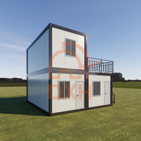 Maisons conteneurs préfabriquées modernes DXH pour l'extérieur, 2-3 étages, 20/40 pieds, en panneaux sandwich, pour le Soudan du Sud