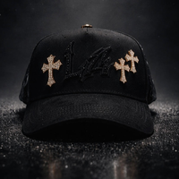 Gorra de Béisbol de Gamuza Deportiva de 5 Paneles Ajustable con Efecto Desgastado de Alta Calidad MURATRAVIS CRYSTALS BLACK 31 Gorras Inedit Hats