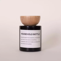 Flacon vide en verre coloré de 150ml avec couvercle en bois pour diffuseur de parfum
