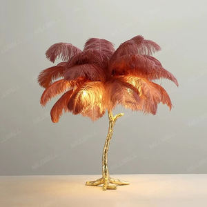 Chambre Vibe Coin Luxe Moderne Nordique Led Debout Arc Arbres Lumière Pour La Maison Autruche Moderne Led Coin Plume Lampadaire Lampe De Table - Product Image 2