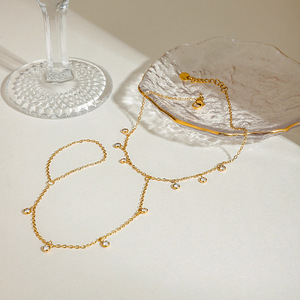 Chaîne de cheville et bagues d'orteil en acier inoxydable plaqué <span class=keywords><strong>or</strong></span> 18 carats pour femmes, bijoux étanches et inaltérables, vente en gros TGJL939 - Product Image 3