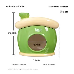 Nid en céramique pour <span class=keywords><strong>hamsters</strong></span> dorés Abri d'été frais avec maison à neige et glacière Caractéristiques Fournitures décoratives pour petits animaux - Product Image 6