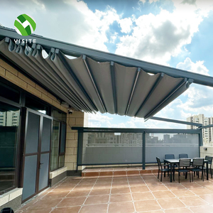Bioclimatic Aluminum Pergola Motorized <strong>Retractable</strong> <strong>Roof</strong> Waterproof Outdoor <strong>Gazebo</strong> with LED for Patio Garden - Product Image 1