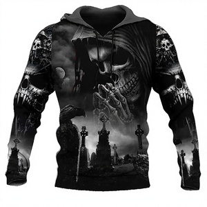 Sudadera con Capucha Unisex para Hombre, Diseño de Calavera, Jersey de Poliéster/Algodón, Estampado 3D, Antipilling, para Uso Diario, Deportivo, Urbano e Informal - Product Image 3