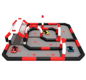 Pistas de carreras de Go Kart de PVC inflables al aire libre, pista de carreras de coches de parachoques para aventuras de carreras - Product Image 1