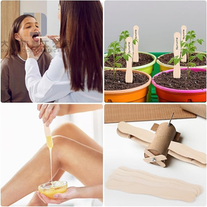 50 pièces inachevé en bois ondulé <span class=keywords><strong>Popsicle</strong></span> <span class=keywords><strong>bâton</strong></span> bois naturel mariage ventilateur bâtons poignées ensemble pour bricolage artisanat faisant peinture mélange - Product Image 6