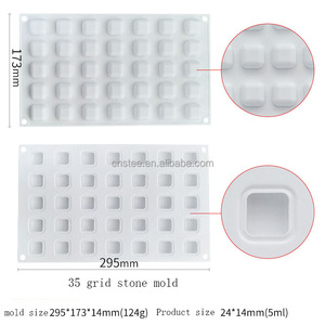 D5044 35 ızgara kare aşk köpük dondurma buz bloğu kafes Popsicle jöle çikolataları reçine kalıp silikon 3D kalıp - Product Image 3