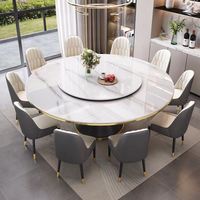 Ensemble Table et Chaises de Cuisine et Salle à Manger Personnalisable, Meubles de Salle à Manger Rotatifs, Ensemble Table à Manger en Dalle Frittée
