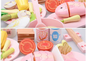 Hoogwaardig Houten Alsof Spelen Keuken Speelgoed Spelen Keuken Speelgoed Huis Magnetisch Gesneden Voedsel <span class=keywords><strong>Chinese</strong></span> Lunch Houten Speelgoed - Product Image 5