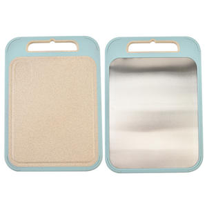 Tabla de cortar de doble cara de acero inoxidable 304, directa de fábrica, rectangular, apta para lavavajillas, para frutas y comida para bebés - Product Image 5